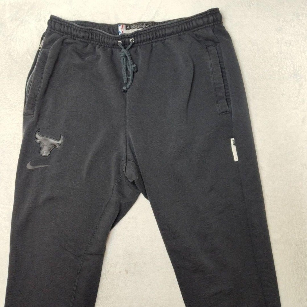 Chicago Bulls Nike Jogger Pants Mens XLT Tall Black NBA Fleece Zip Pocket HM8156